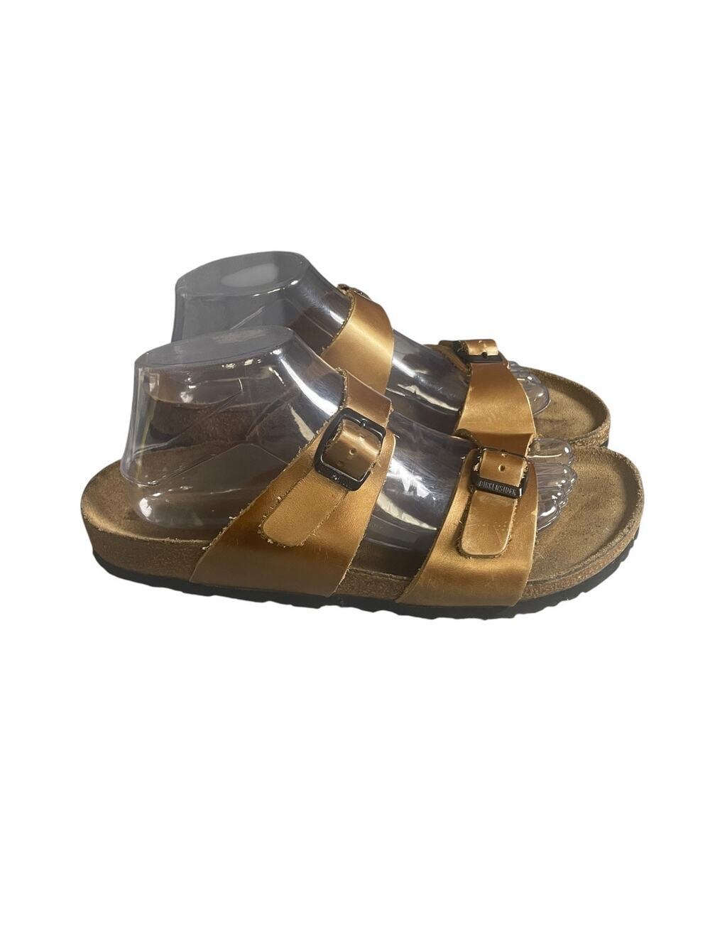 Birkenstock Arizona Metallic Gold Leather Sandals Size-41 Men’s-8 Women’s-10